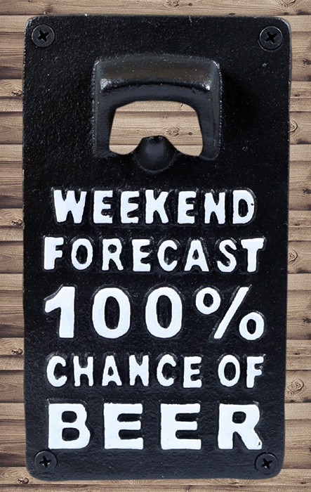 Cast Iron Sign Opener Weekend Forecast